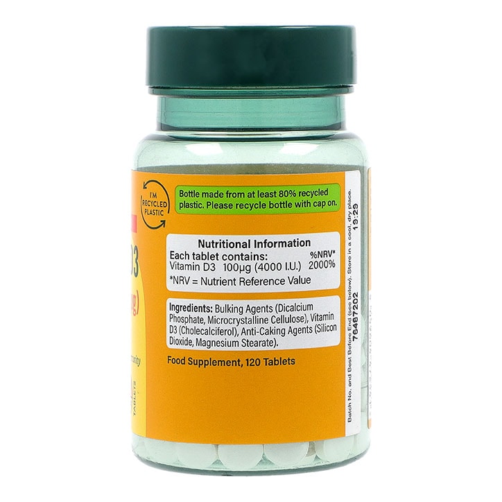 Holland & Barrett Vitamin D3 4000 I.U. 100ug 120 Tablets